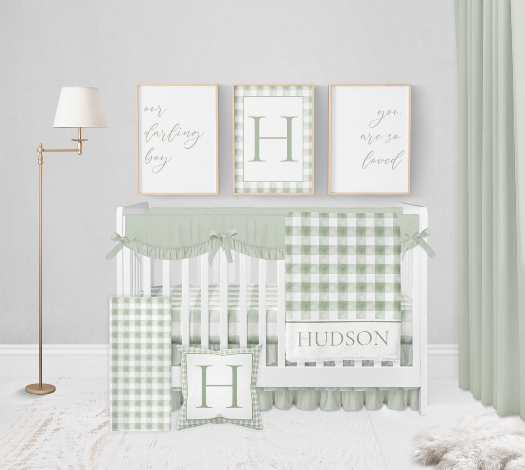 Baby Boy Crib Bedding Set, Sage Baby Bedding Crib Sets Boy, Baby Boy