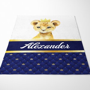 Personalized Lion Baby Blanket, Safari Baby Blanket, Lion Nursery, Baby