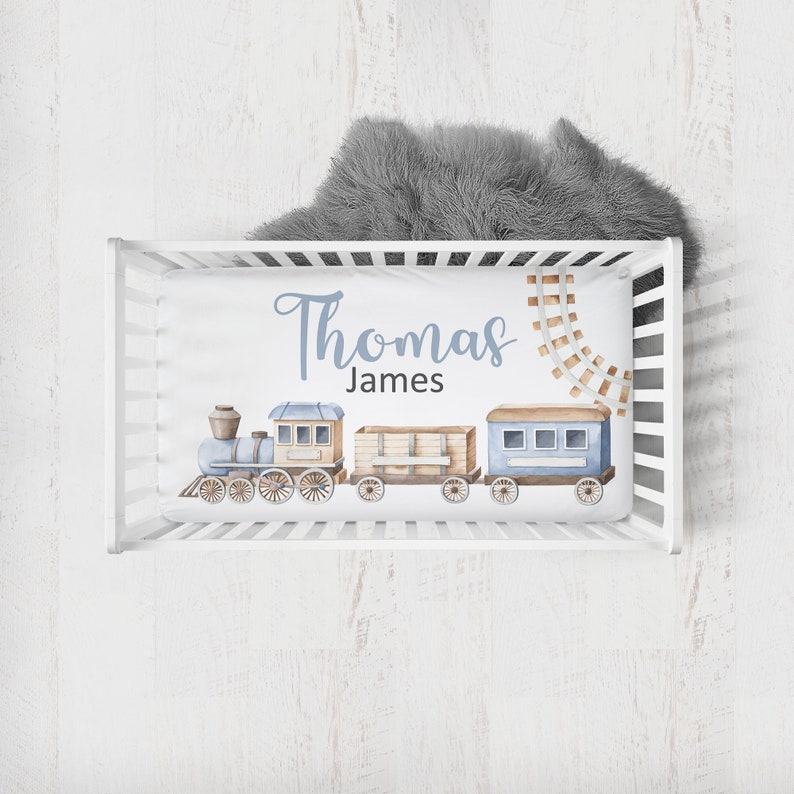 Train Crib Bedding Set Baby Boy Crib Bedding Travel Nursery Etsy