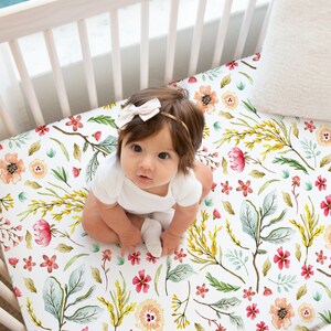 Floral Crib Sheets, Boho Floral Crib Sheet, Crib Sheets Girl, Floral Nursery, Floral Crib Bedding, Wildflower, Baby Girl Crib Bedding Pastel