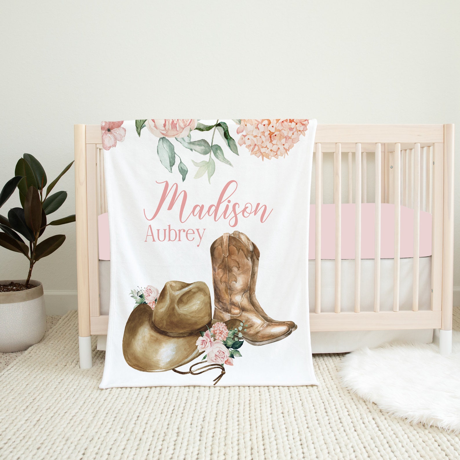 Western Crib Bedding Set Baby Girl Crib Bedding Set Cowgirl Etsy