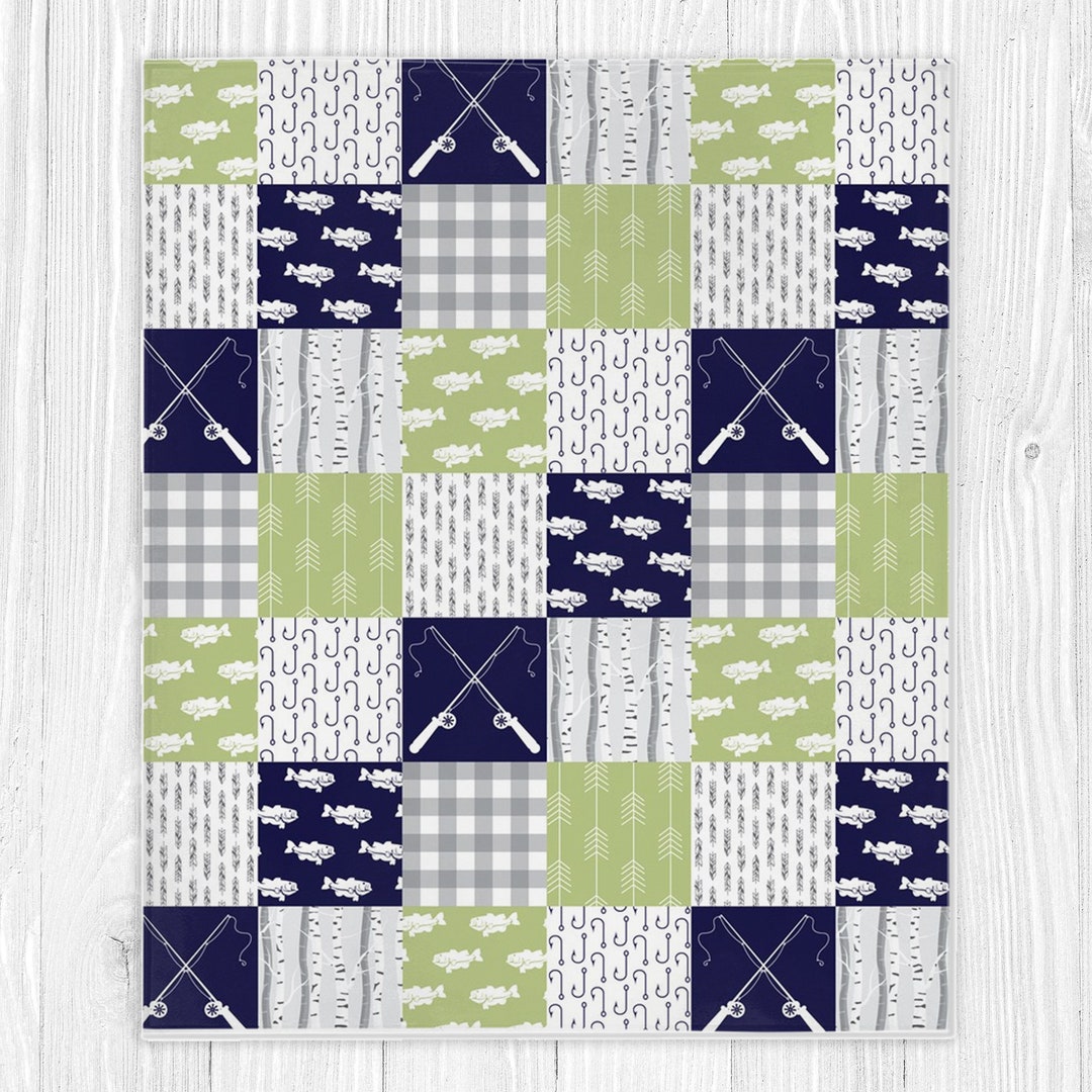 Fishing Baby Blanket, Fish Baby Blanket, Baby Boy Blanket, Baby Shower