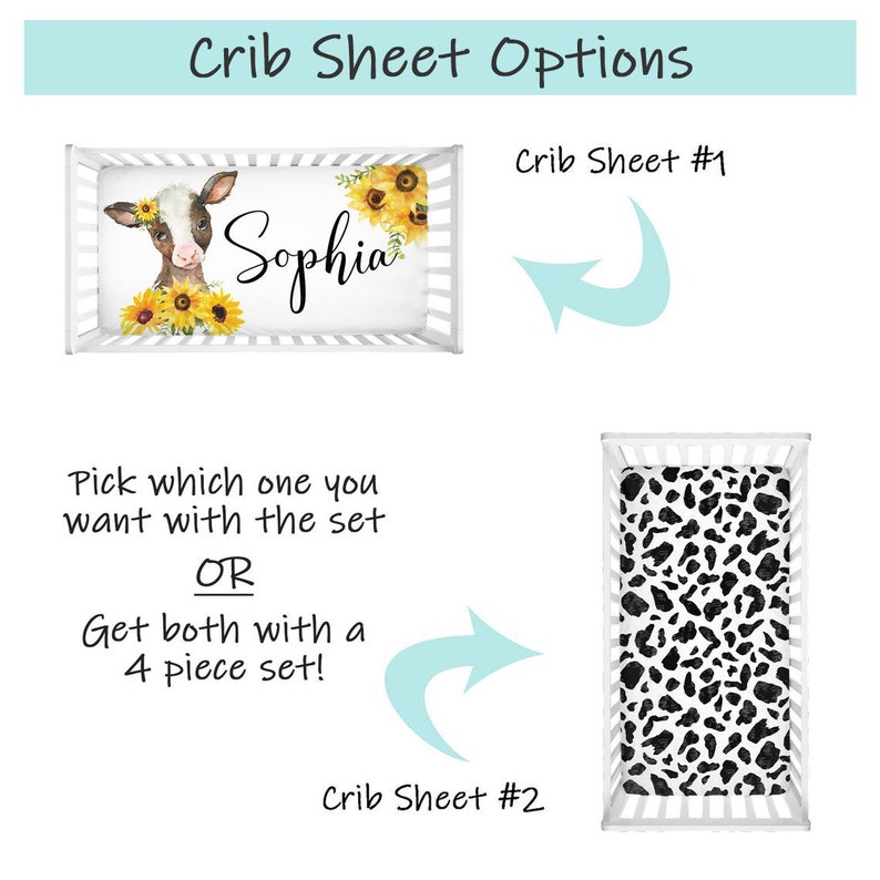Baby Girl Crib Bedding Set Cow Crib Bedding Cow Print Etsy