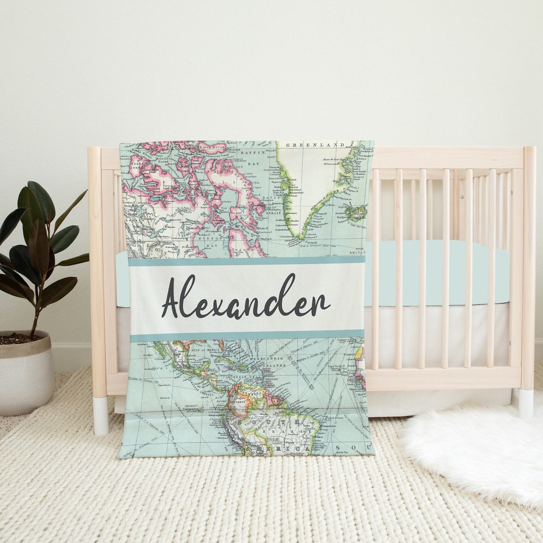 Personalized Travel Baby Blanket, Custom Baby Boy Blanket, Baby Shower ...