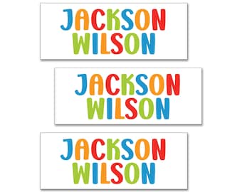 Colorful Name Labels, School Supply Labels, Name Labels For School Supplies, Daycare Labels, Personalized Labels For Kids Custom With Name