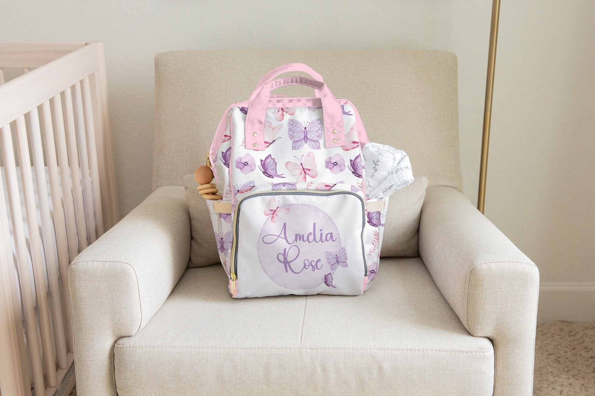 Butterfly Diaper Bag Custom Diaper Bag Backpack Girl Diaper -  Israel