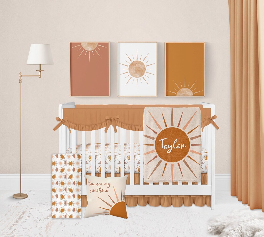 Boho Crib Bedding Set Gender Neutral Crib Bedding Sunshine Nursery Boho Nursery Sun Crib Bedding Set Baby Girl Baby Boy Crib Bedding Etsy