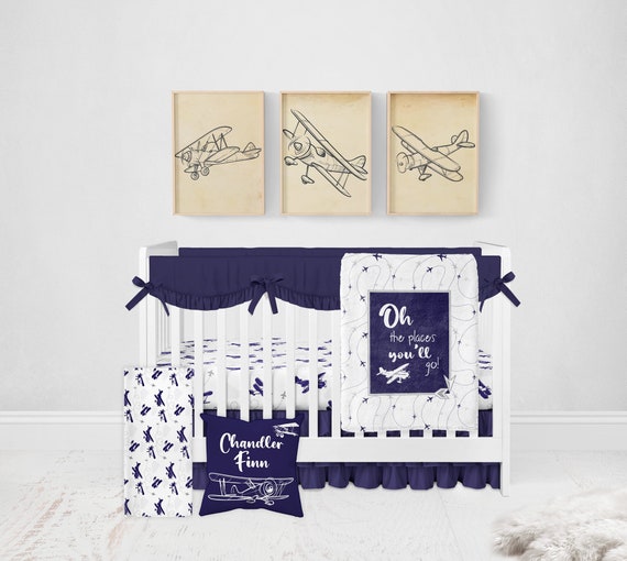 Plane crib bedding online