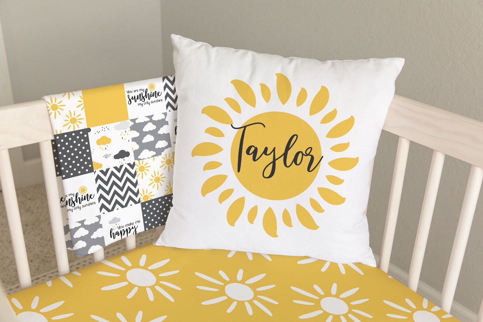 Gender Neutral Crib Bedding Set You Are My Sunshine Nursery Etsy