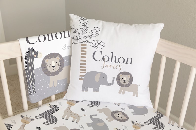 Baby Bedding Set Safari Crib Bedding Set, Personalized Safari