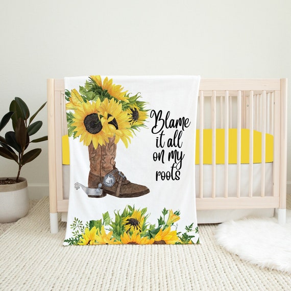 Sunflower crib blanket hotsell