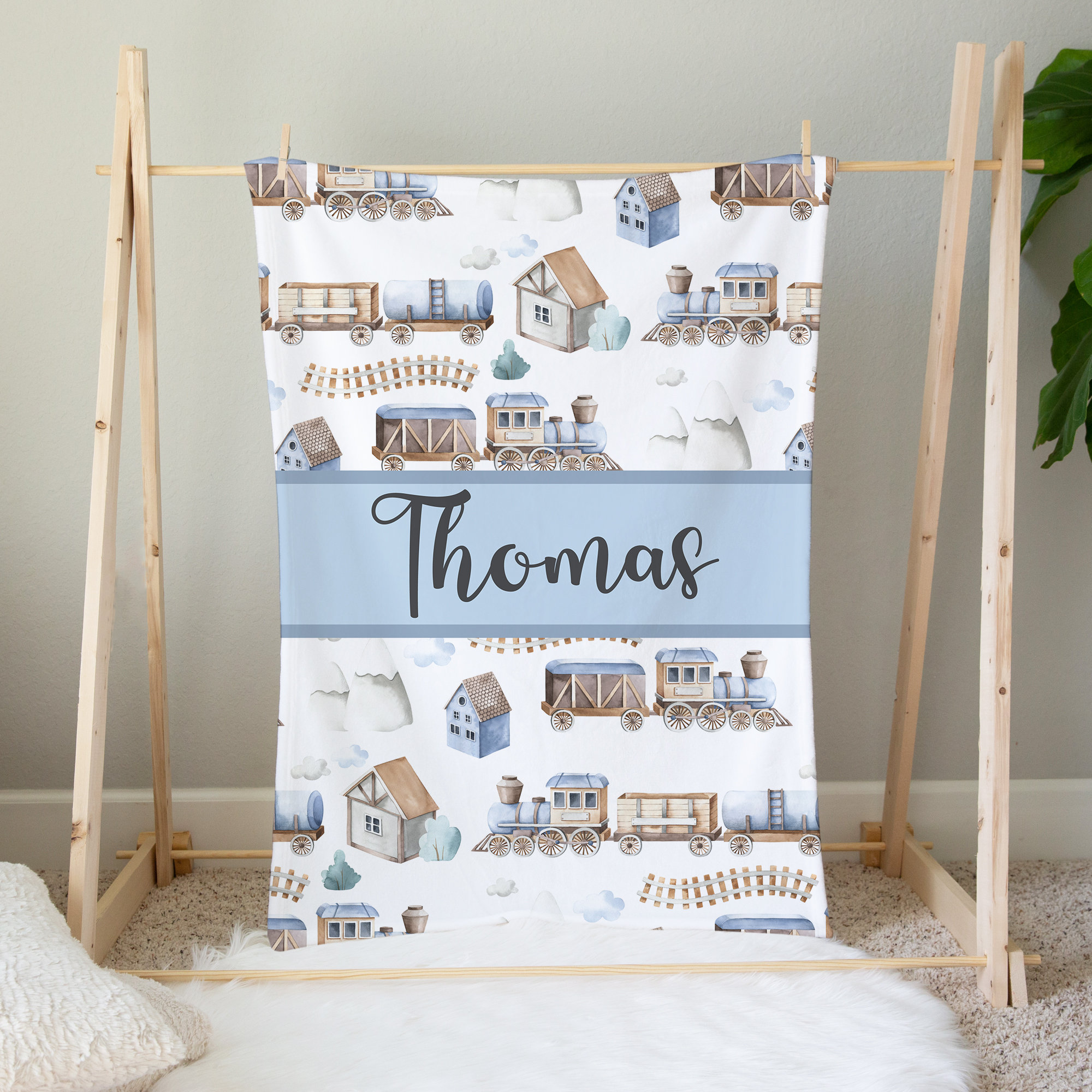 Train Crib Bedding Set, Baby Boy Crib Bedding, Travel Nursery