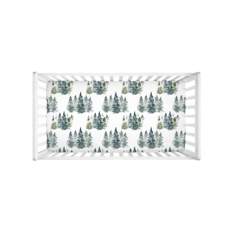 Woodland Crib Sheet Forest Crib Sheet Trees Crib Sheet Etsy