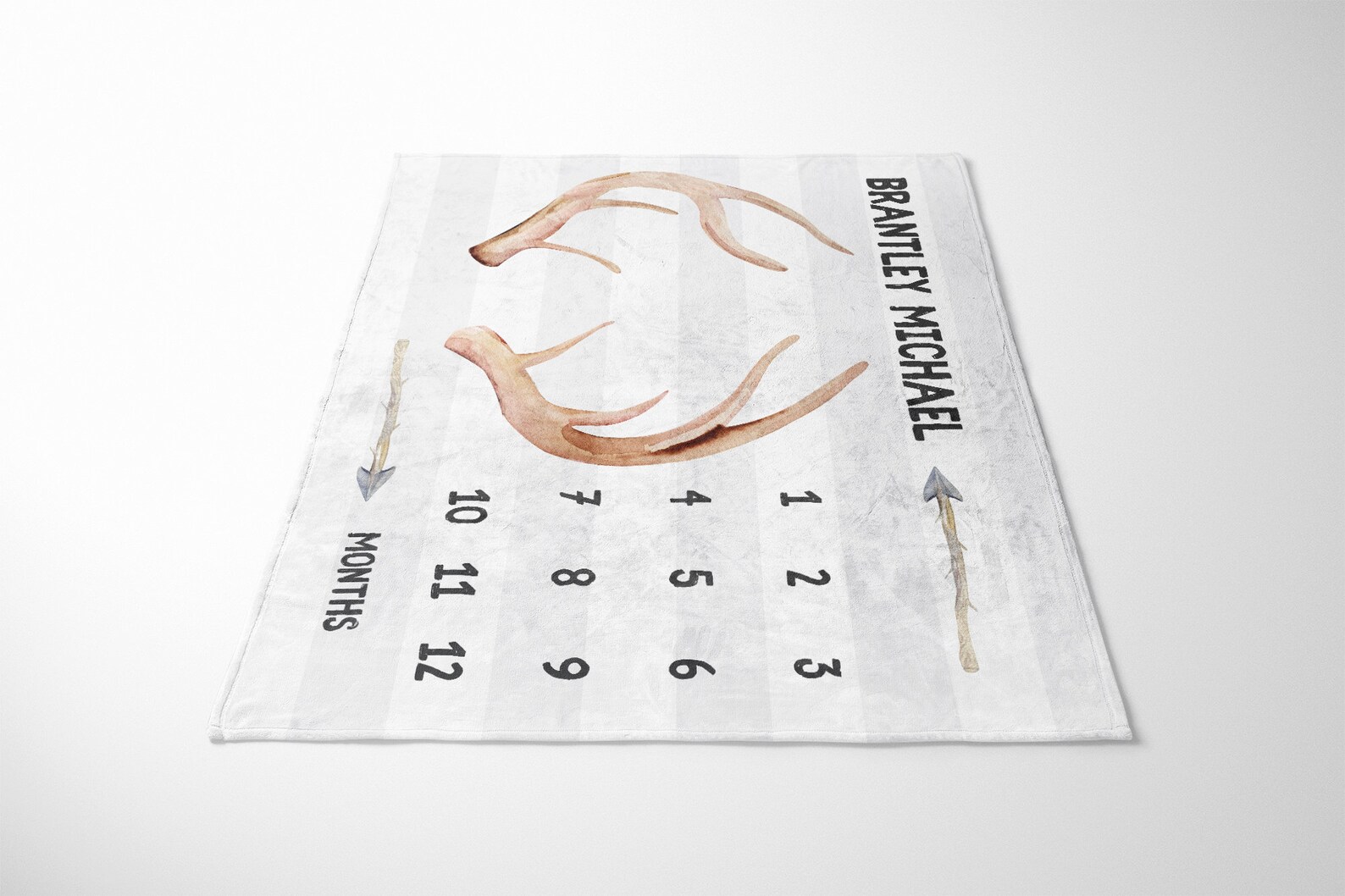 Deer Milestone Blanket Baby Milestone Blanket Boy Woodland Etsy