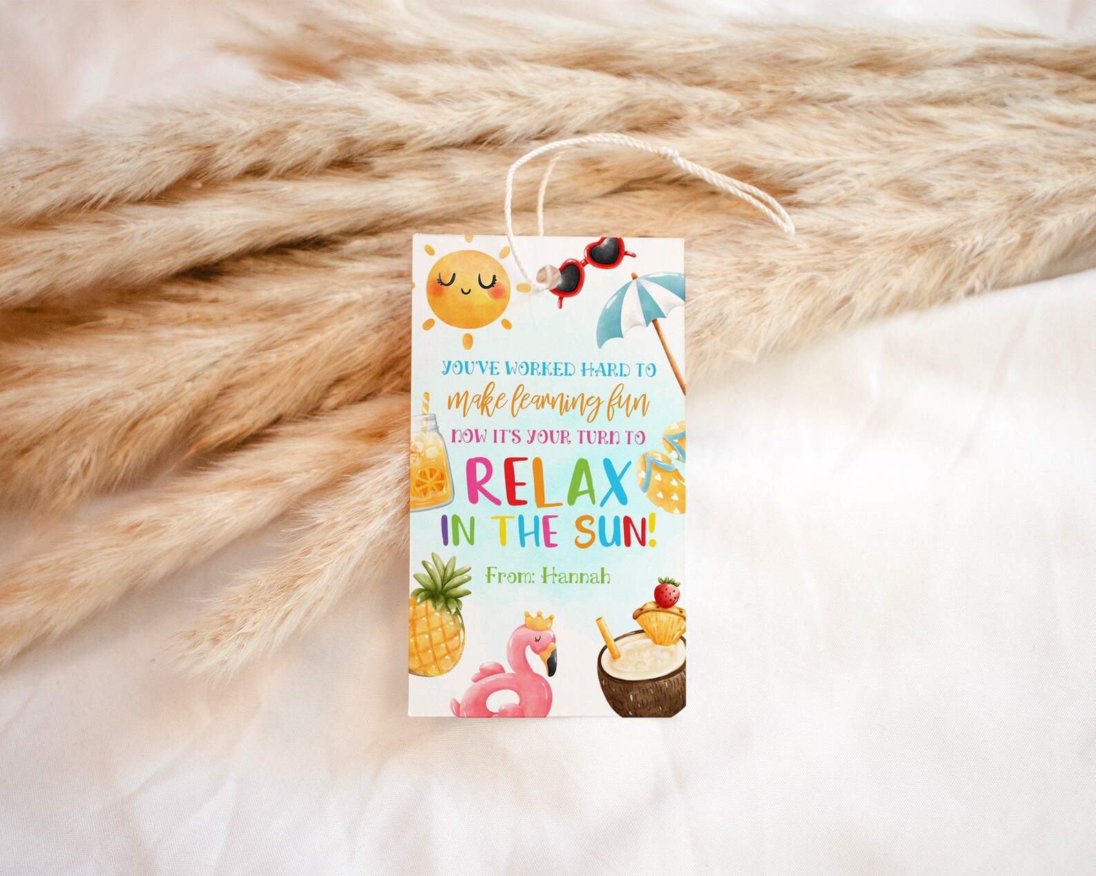 Summer Teacher Appreciation Gift Tag Template, Your Turn to Relax in ...