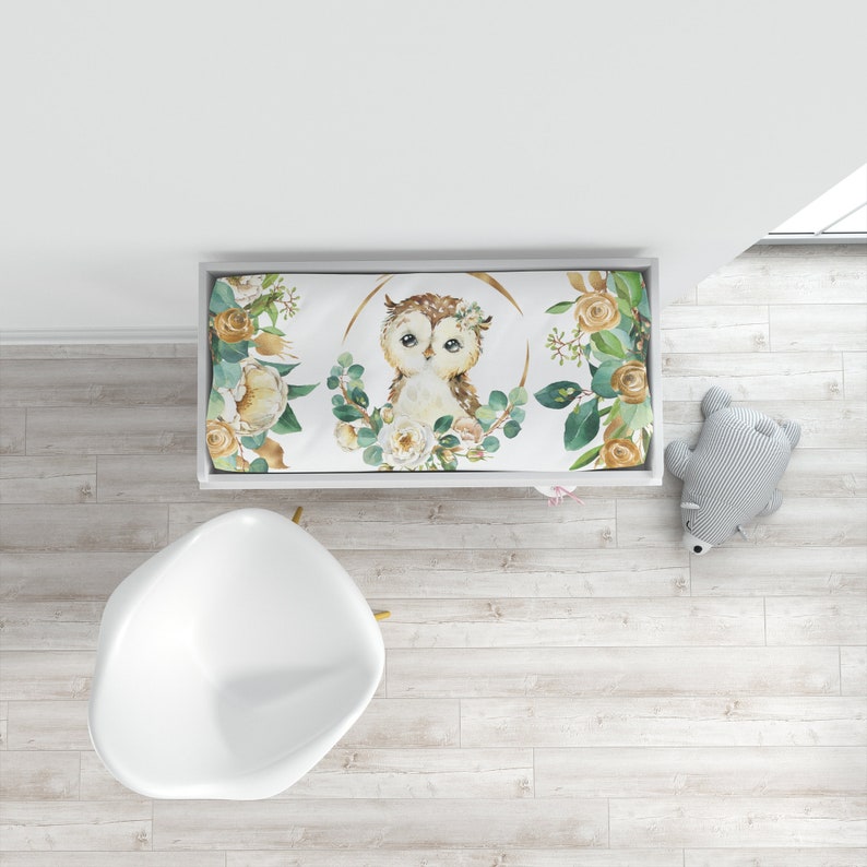 Owl Crib Bedding Set Floral Girl Crib Bedding Woodland Etsy