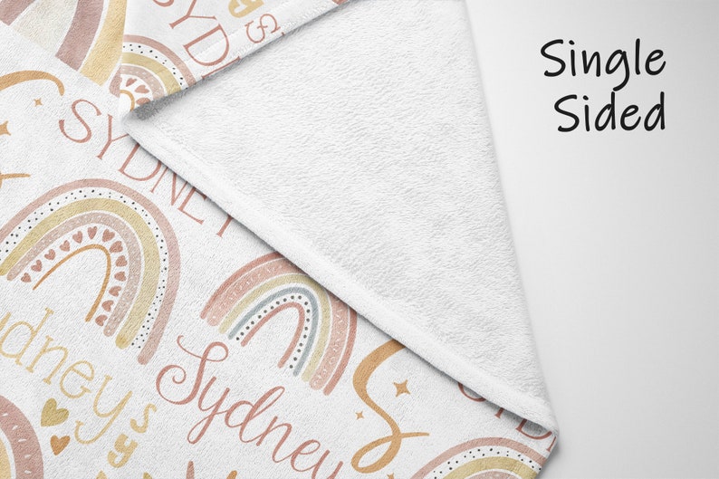 Personalized Rainbow Baby Blanket Neutral Baby Name Blanket Etsy