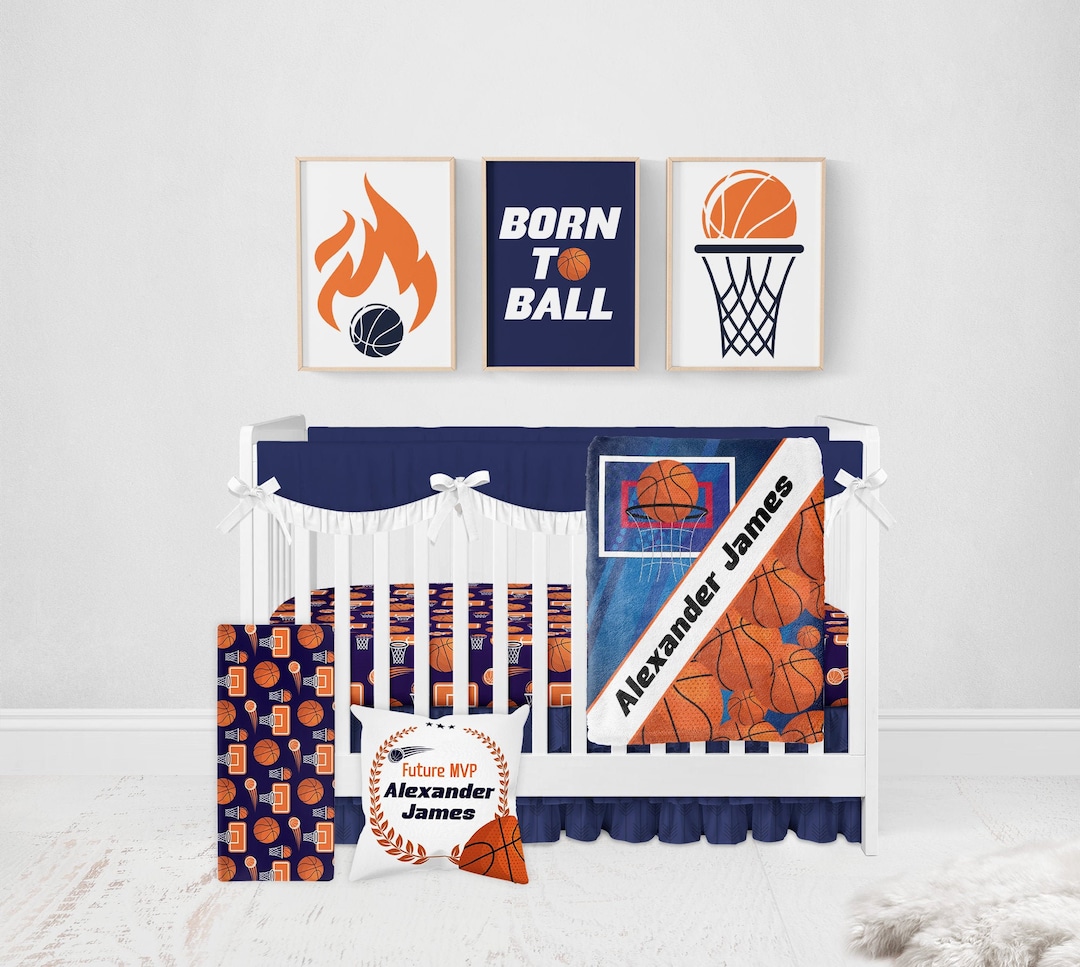 Basketball Crib Bedding Set, Boy Crib Bedding, Personalized Basketball