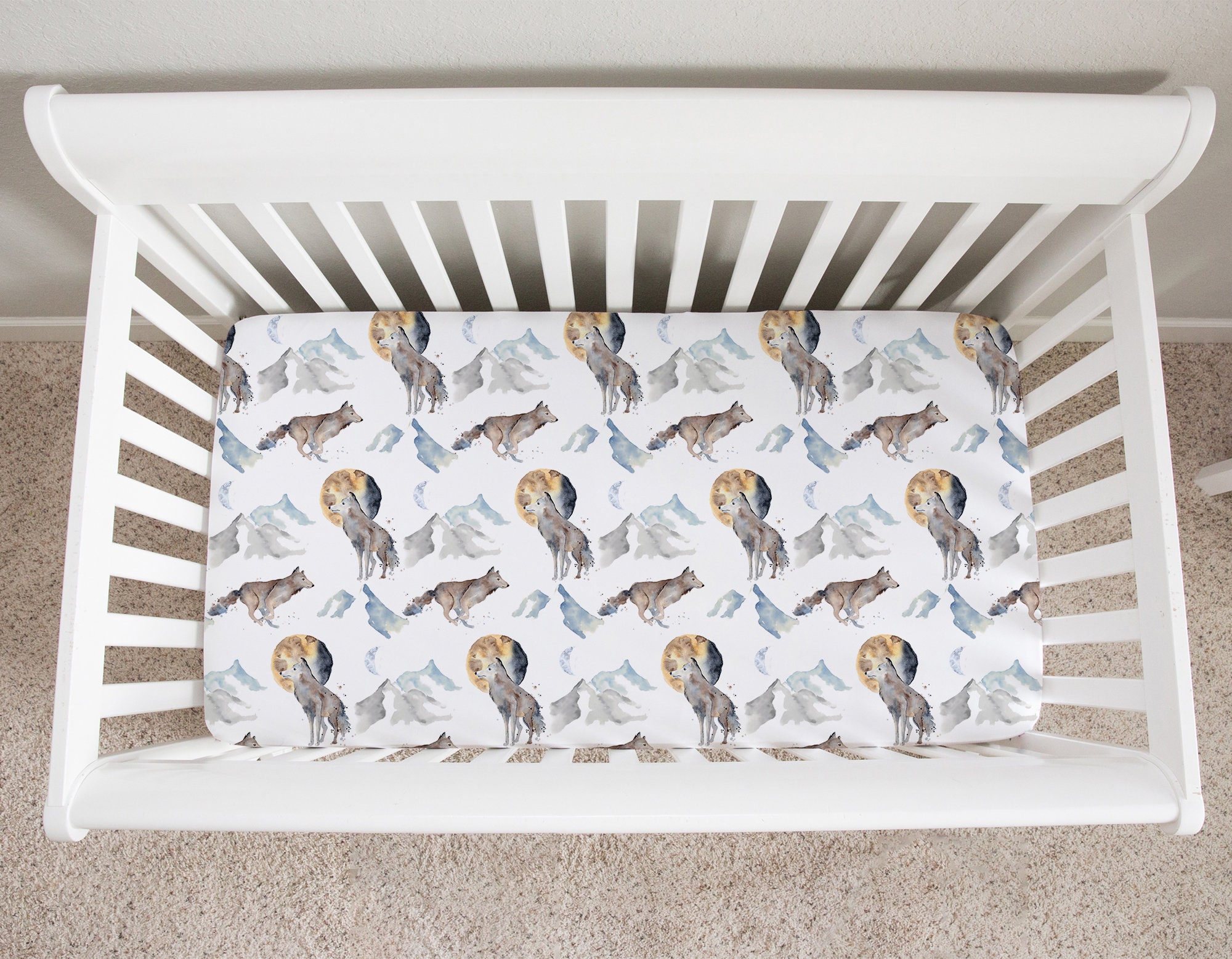 Wolf Crib Bedding Set Baby Boy Crib Bedding Set Wolf Etsy