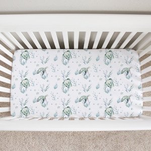 Ocean Crib Sheet, Sea Turtle Crib Sheet, Crib Sheets Boy, Sea Turtle Nursery, Ocean Nursery, Ocean Crib Bedding, Baby Boy Crib Bedding
