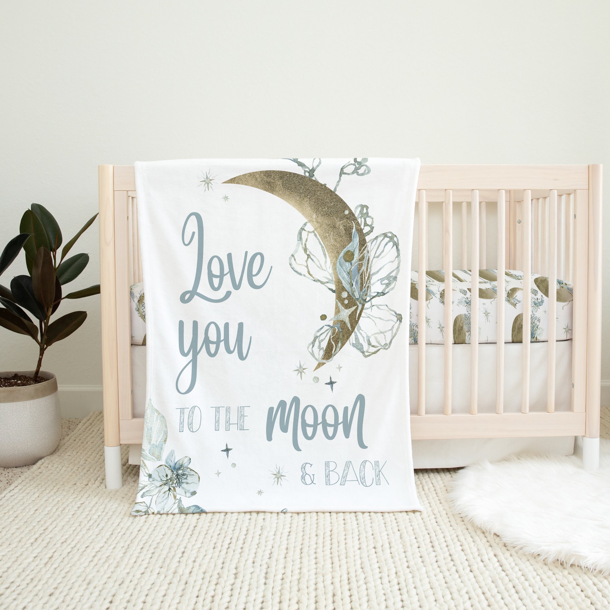 Love you to the moon and back crib bedding set hot sale