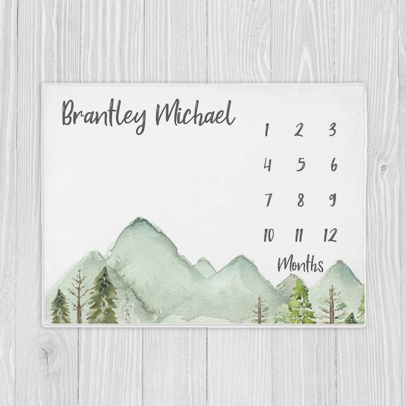 Mountain Milestone Blanket Baby Boy Milestone Blanket Baby