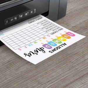 Editable Summer Chore Chart, Printable Chore Chart For Kids, Summer Routine, Daily & Weekly Kids Chore Responsibility Chart Instant Download image 4