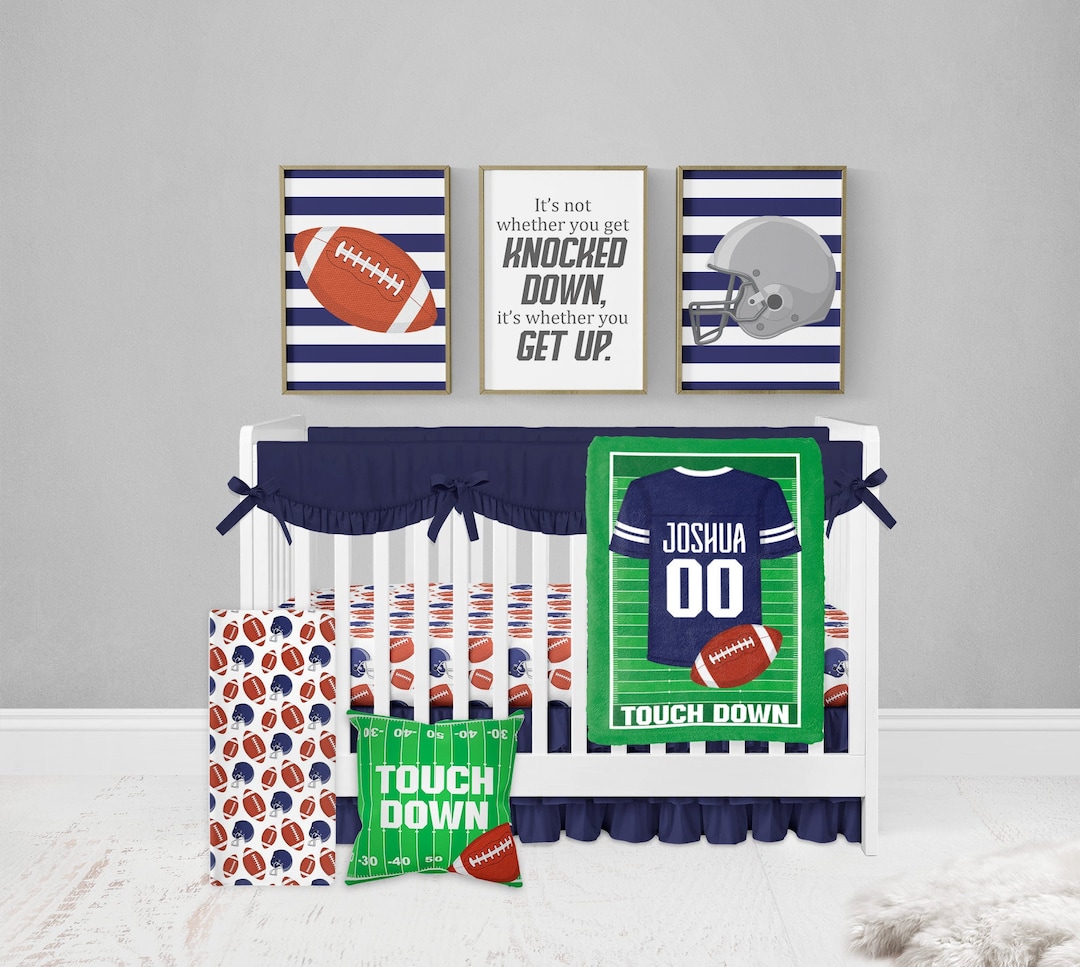 Football Crib Bedding Set, Baby Boy Bedding Set, Football Nursery