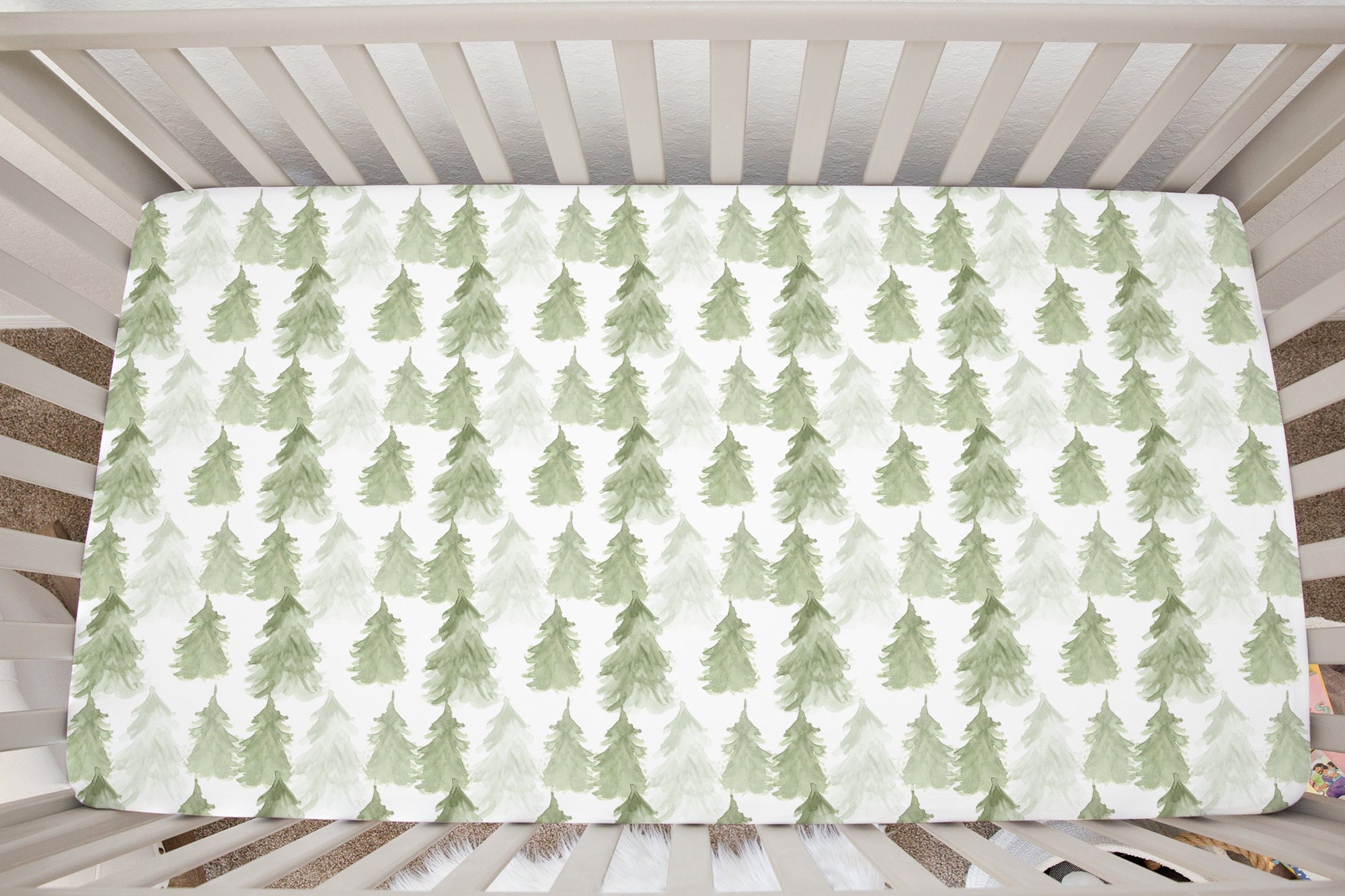 Tree top crib sheets
