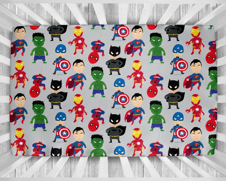 Superhero Crib Bedding Set Boy Crib Bedding Marvel Nursery ...