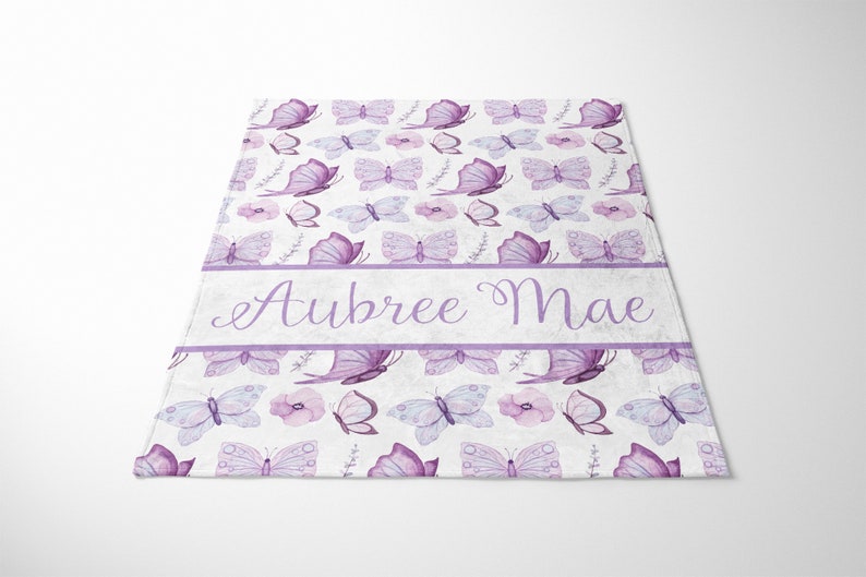 Personalized Butterfly Baby Blanket Butterfly Nursery Purple Etsy