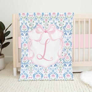 Hydrangea Bow Crib Bedding Set