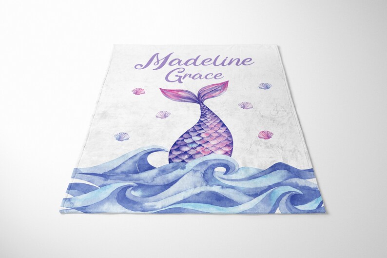 Personalized Mermaid Baby Blanket Baby Girl Blanket Mermaid Etsy