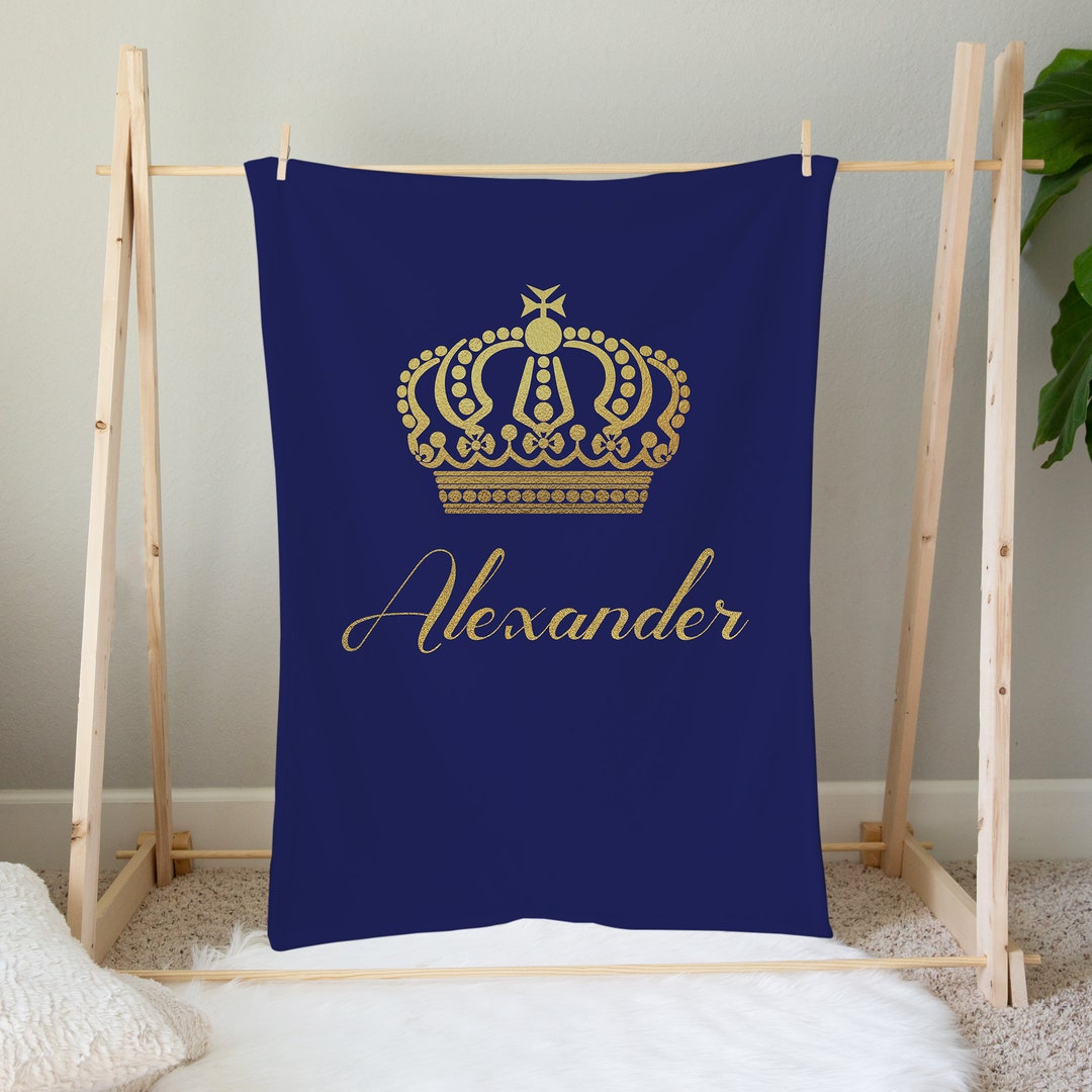 Personalized Prince Baby Blanket, Baby Boy Blanket, Prince Crib Bedding