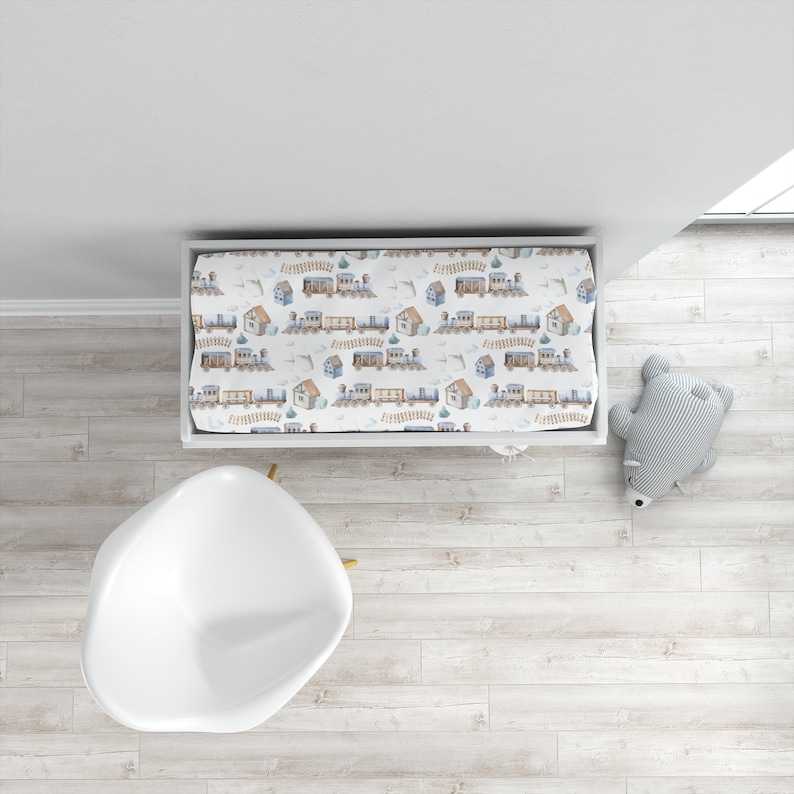 Train Crib Bedding Set Baby Boy Crib Bedding Travel Nursery Etsy