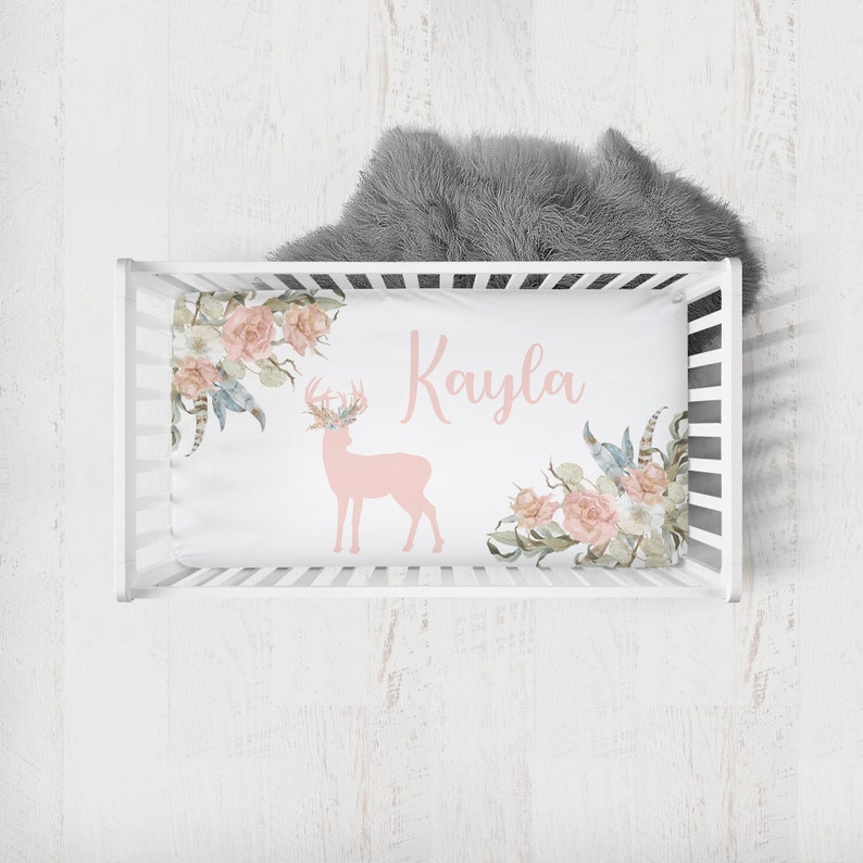 Woodland Baby Girl Bedding Baby Girl Deer Crib Bedding Set Etsy