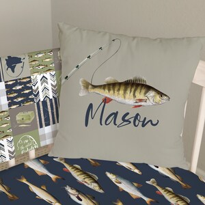 Fishing Crib Bedding Set, Baby Boy Crib Bedding, Fishing Nursery Decor, Custom Baby Bedding Crib Set, Baby Boy Bedding, Woodland Crib Sheets image 6