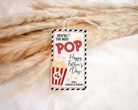 Fathers Day Popcorn Tag, Father's Day Gift Tag, Best Pop Fathers Day Handout, Editable Church Fathers Day Gift Printable, Dad Gift From Kids