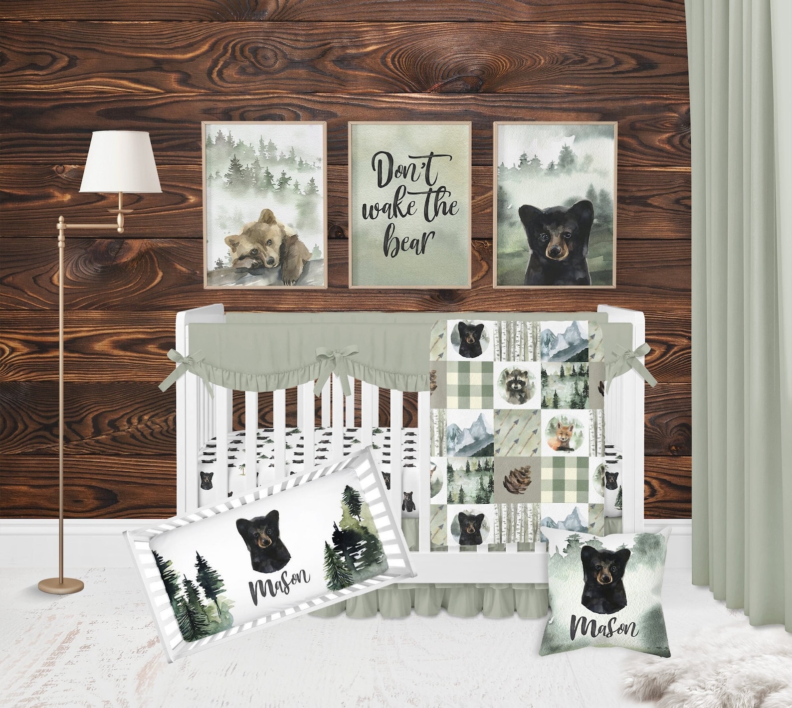 Bear Crib Bedding Set Baby Boy Crib Bedding Set Woodland Etsy