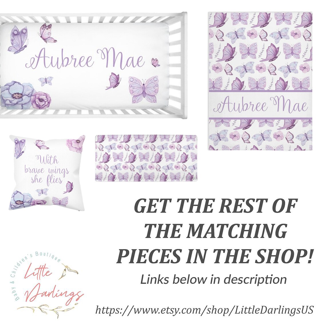Purple Butterfly Crib Sheet Butterfly Crib Bedding Crib Etsy