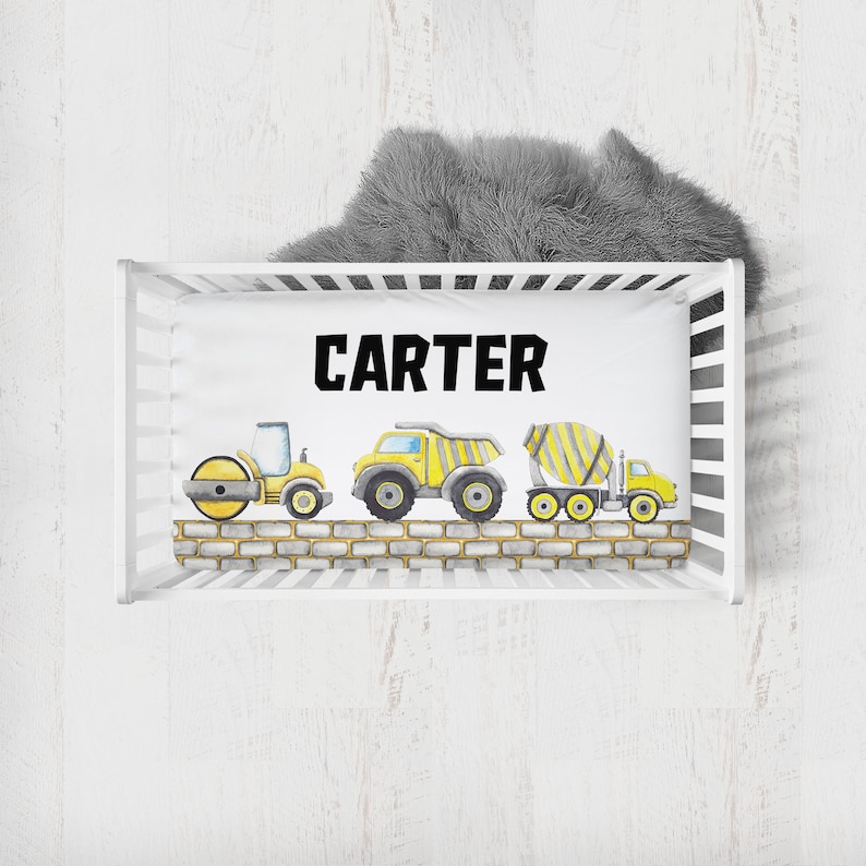 Construction Baby Boy Crib Bedding Set Boy Crib Bedding Etsy