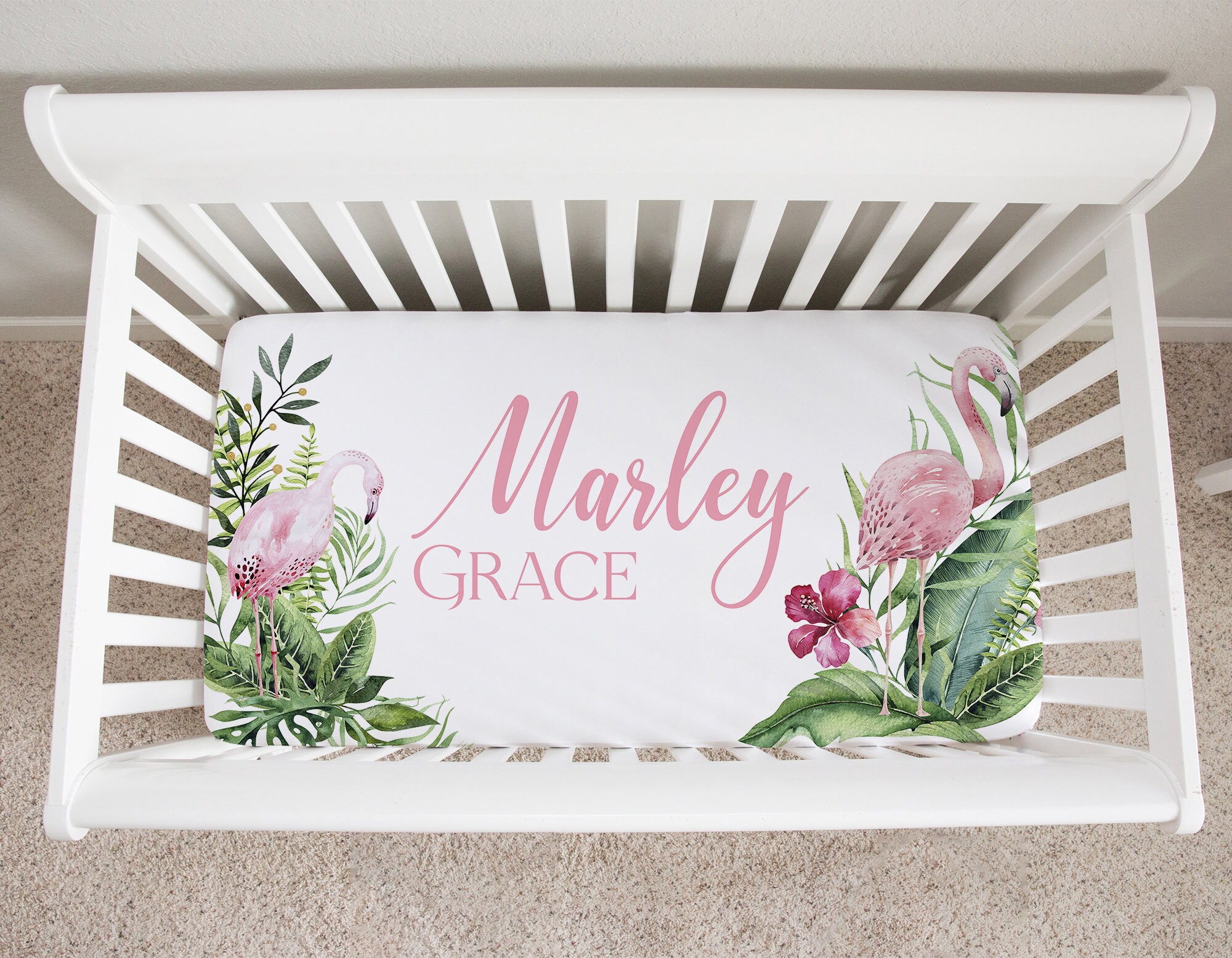 Flamingo baby crib bedding sale