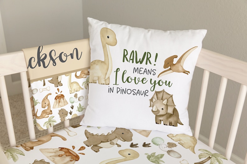 Dinosaur Crib Bedding Set Baby Boy Crib Bedding Dinosaur Etsy