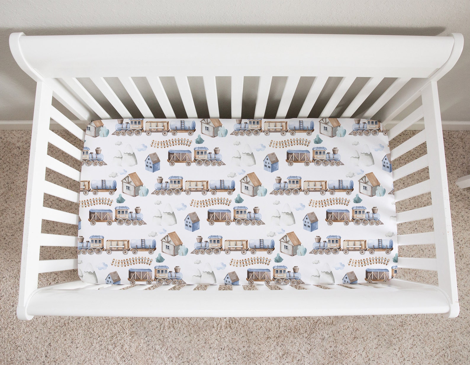 Train Crib Bedding Set Baby Boy Crib Bedding Travel Nursery Etsy