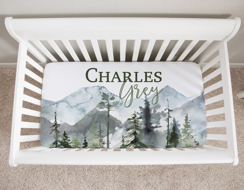 Woodland Baby Crib Sheets Personalized Crib Sheet Woodland Etsy