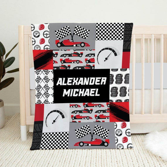Personalized Race Car Baby Blanket Baby Boy Blanket Baby Shower Gift Race Car Crib Bedding Name Blanket Race Car Nursery Racecar Baby Etsy Canada