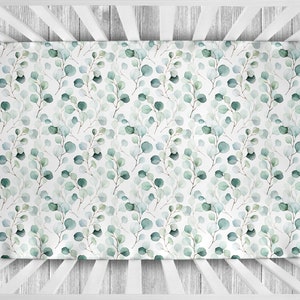Eucalyptus Crib Sheets, Greenery Crib Sheets, Gender Neutral Crib Sheets, Greenery Nursery, Neutral Nursery, Eucalyptus, Gender Neutral Baby