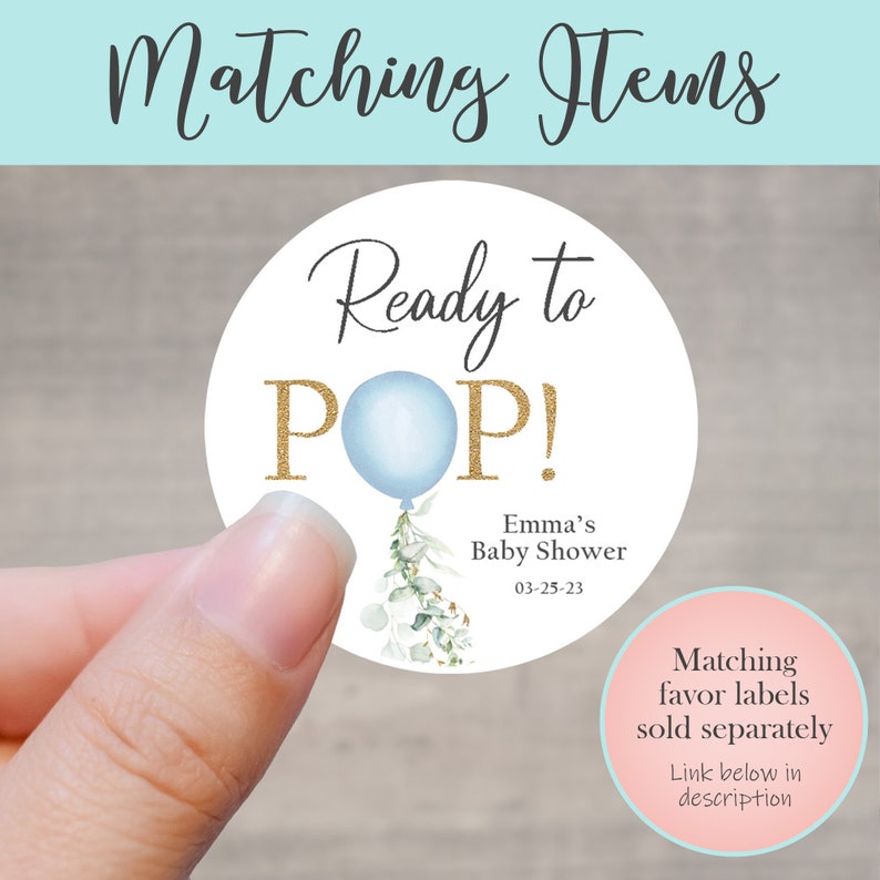 Oh Boy Baby Shower Invitation, Blue Balloon Baby Shower Invite, Oh Boy Baby Shower Editable Invitation Template, Boy Shower Invitation BBS1 image 8
