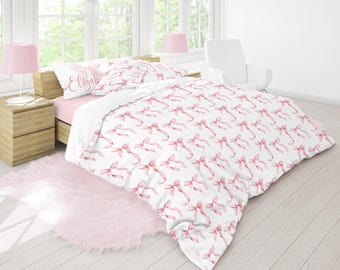 Coquette Bedding Manfei Pcs ,Princess Ribbon Bow Dreamy Girly
