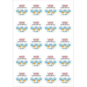 Goldfish Valentine's Day Favor Stickers, Kids Valentines For School, Kid Valentines Party Fish Treat Bag Labels, Goldfish Valentine Stickers image 3